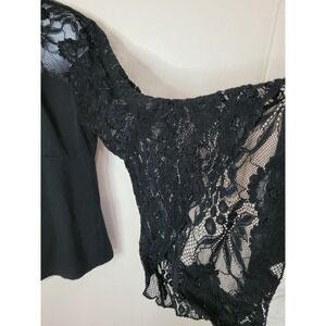 Chic Black Lace Sleeve Blouse